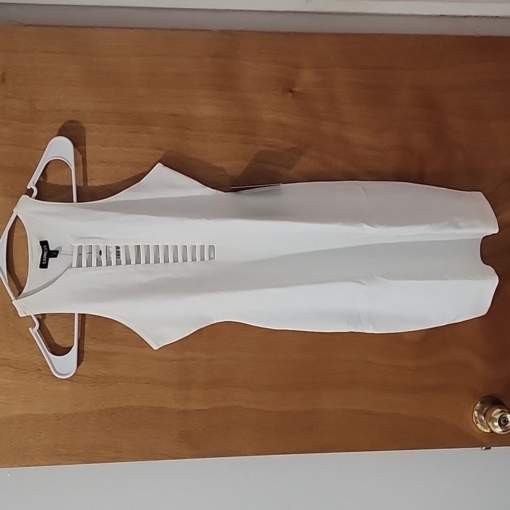 Express bodycon cut out white dress - Size XS
